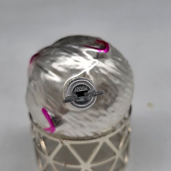 Inge Glas Cat Ball German Glass Christmas Ornament Silver 2" - Picture 6 of 6